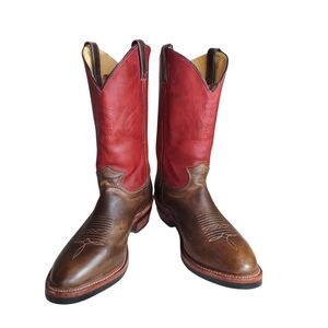 Chippewa Red Arroyo Wellington Red Shaft Brown Vamp Leather Western Boots Men's